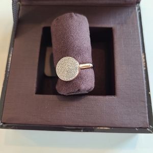 Monica Vinader 18k Rose Gold Vermeil Fiji Button Ring .16 cw Size 6.5